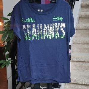 Seattle Seahawks Women's Navy Blue Short Sleeve Tee